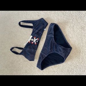 Solid & striped size small bikini